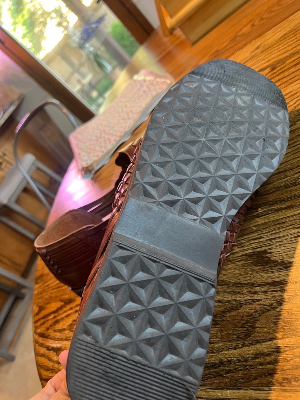 Men's Brown Woven Leather Slip-On Huarache Loafers SZ 12 - Picture 11 of 14